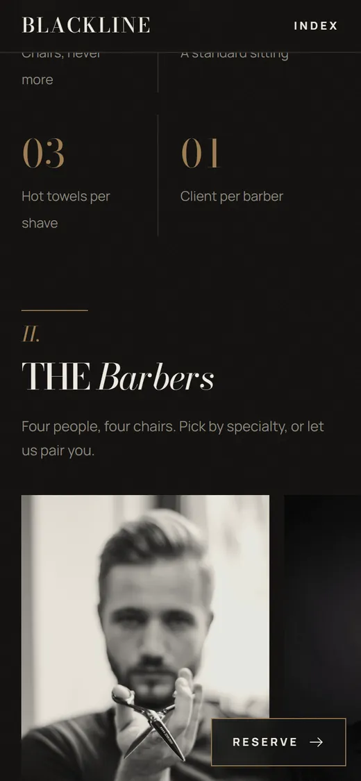 Blackline Barbers on mobile, section 2