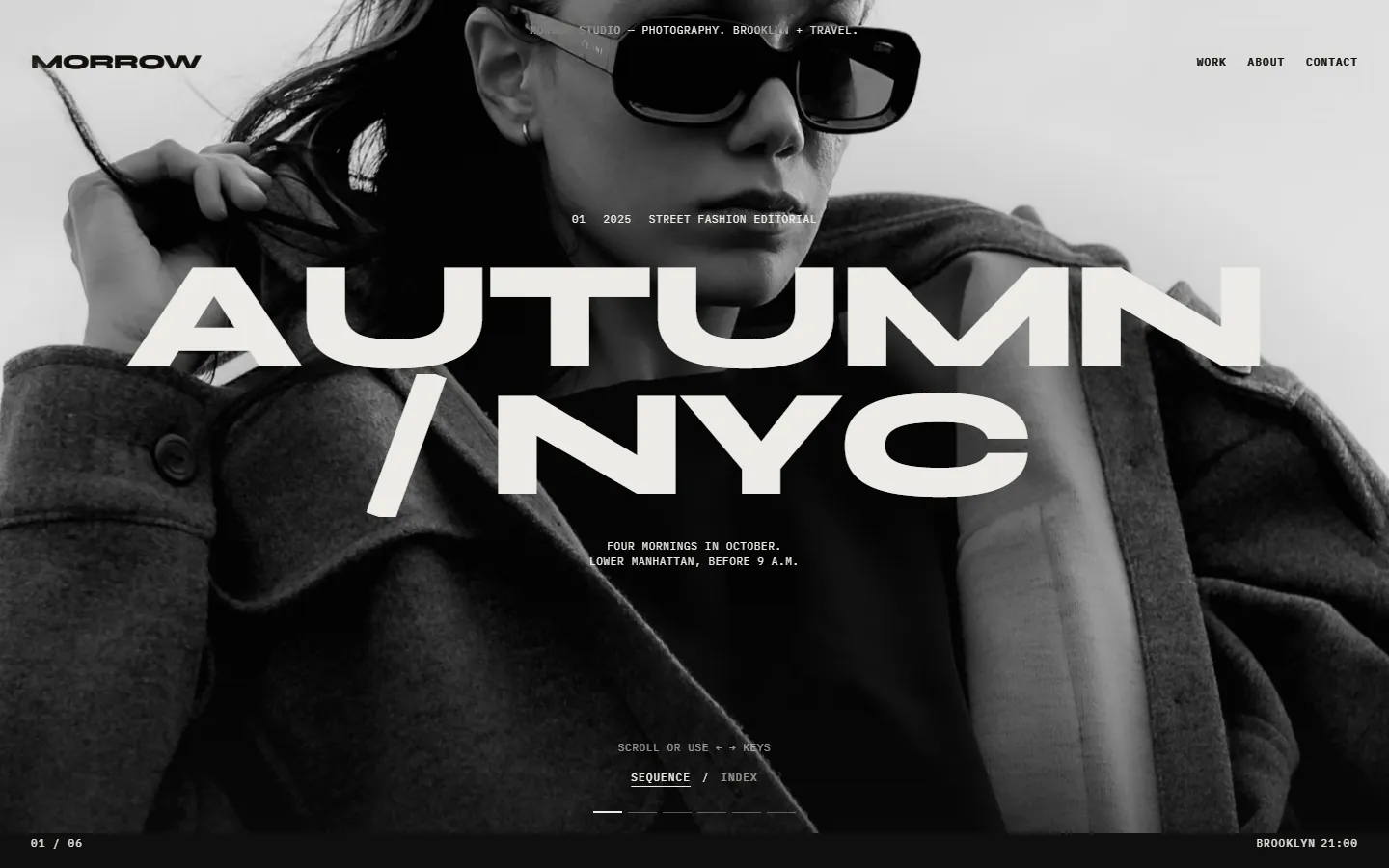Morrow Studio website homepage — Photography concept by Obsidian Webworks