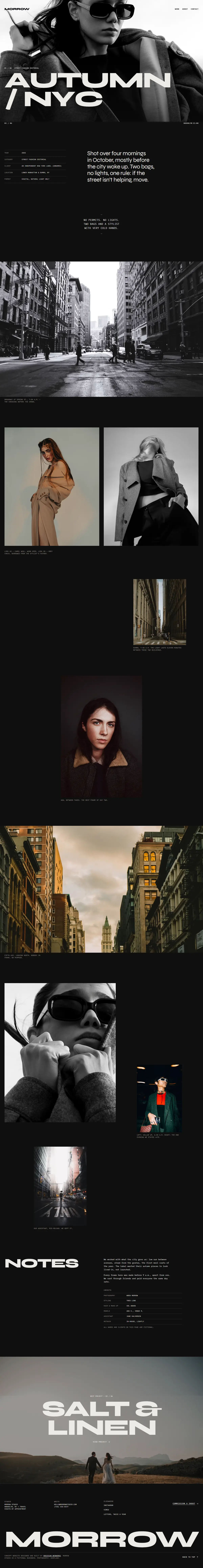 Full-length screenshot of the Morrow Studio homepage